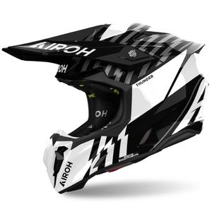 Casque cross Airoh Twist 3 Thunder 2024 brillant noir-blanc