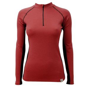 T-shirt thermique femme nanosilver® Raisins avec fermeture éclair vin-noir