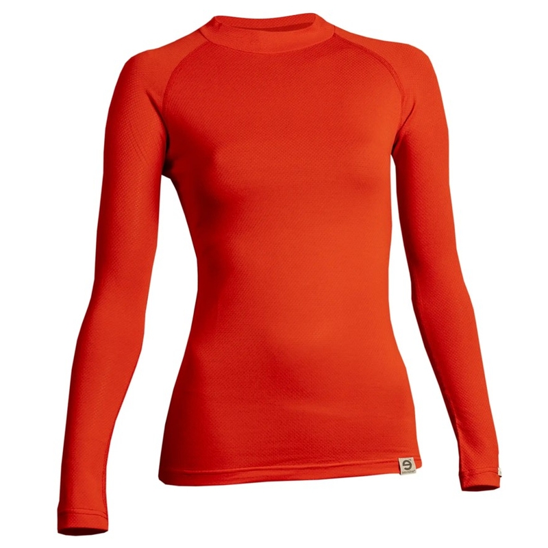 T-shirt thermique femme nanosilver® Raglan rouge - manches longues