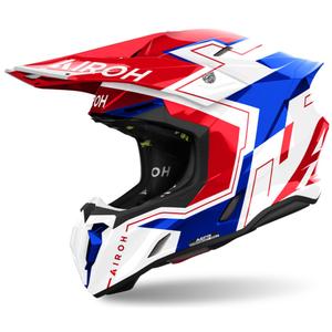 Casque motocross Airoh Twist 3 Dizzy 2024 bleu-rouge brillant