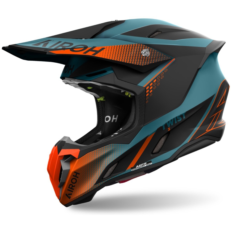 Casque cross Airoh Twist 3 Shard orange mat