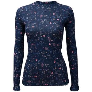 T-shirt thermique femme nanosilver® Bloom bleu foncé