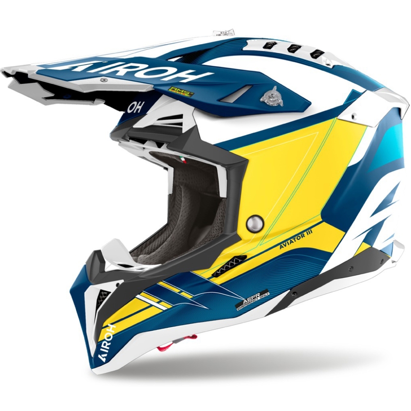 Casque de motocross Airoh Aviator 3 Sabre bleu mat