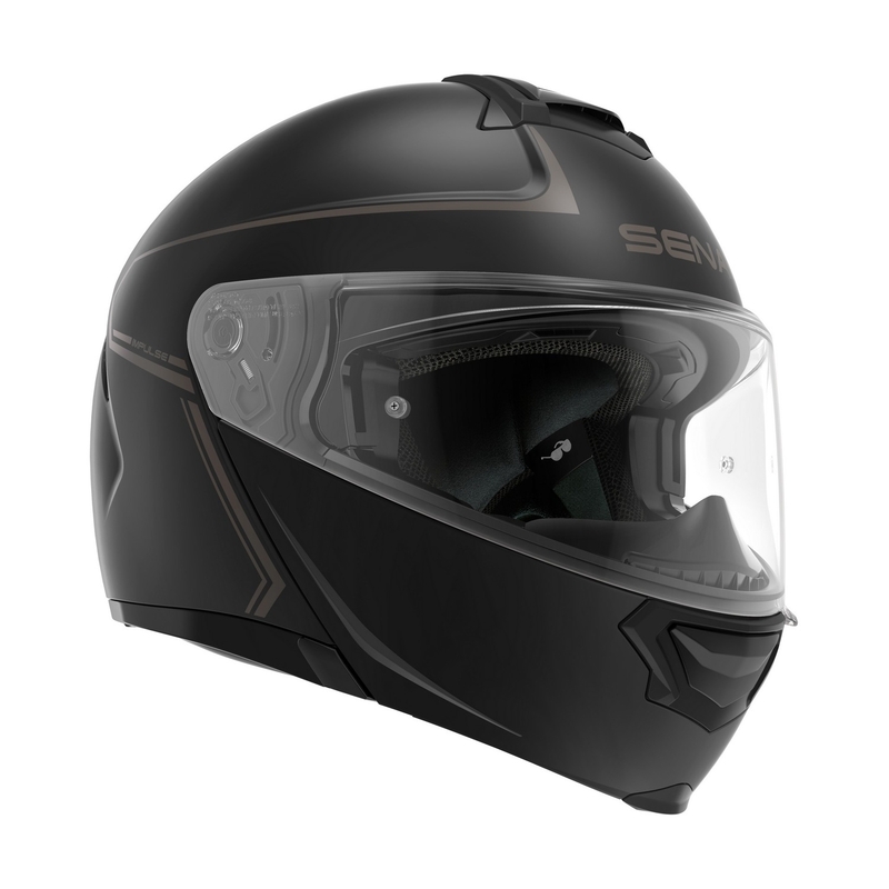 Casque moto modulable SENA avec casque Mesh Impulse noir mat