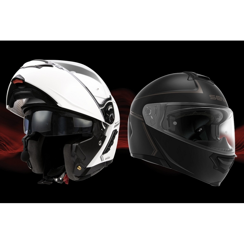 Casque moto modulable SENA avec casque Mesh Impulse blanc brillant