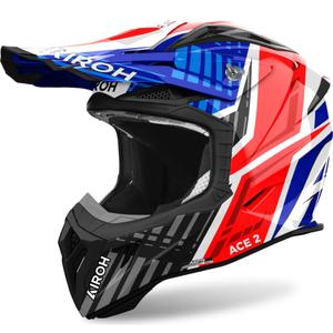Casque motocross Airoh Aviator Ace 2 Proud 2024 bleu-rouge brillant