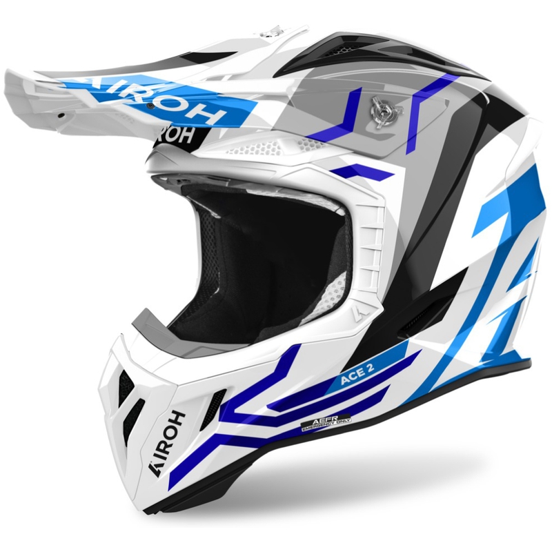 Casque de motocross Airoh Aviator Ace 2 Ground bleu brillant