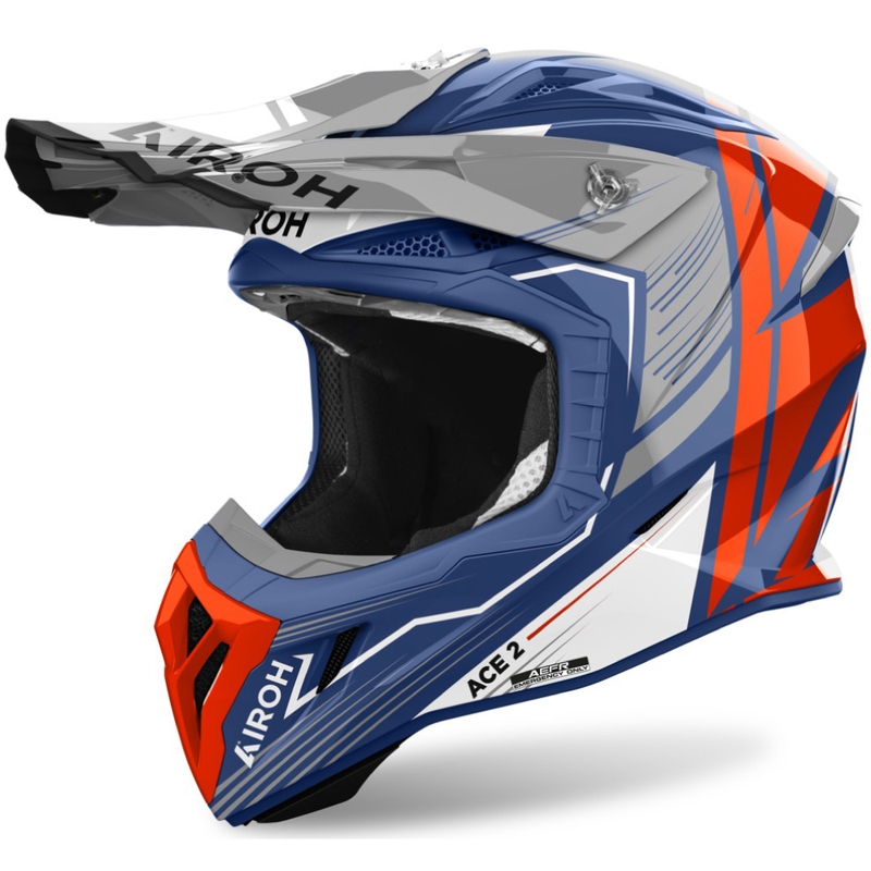 Casque de motocross Airoh Aviator Ace 2 Engine bleu brillant