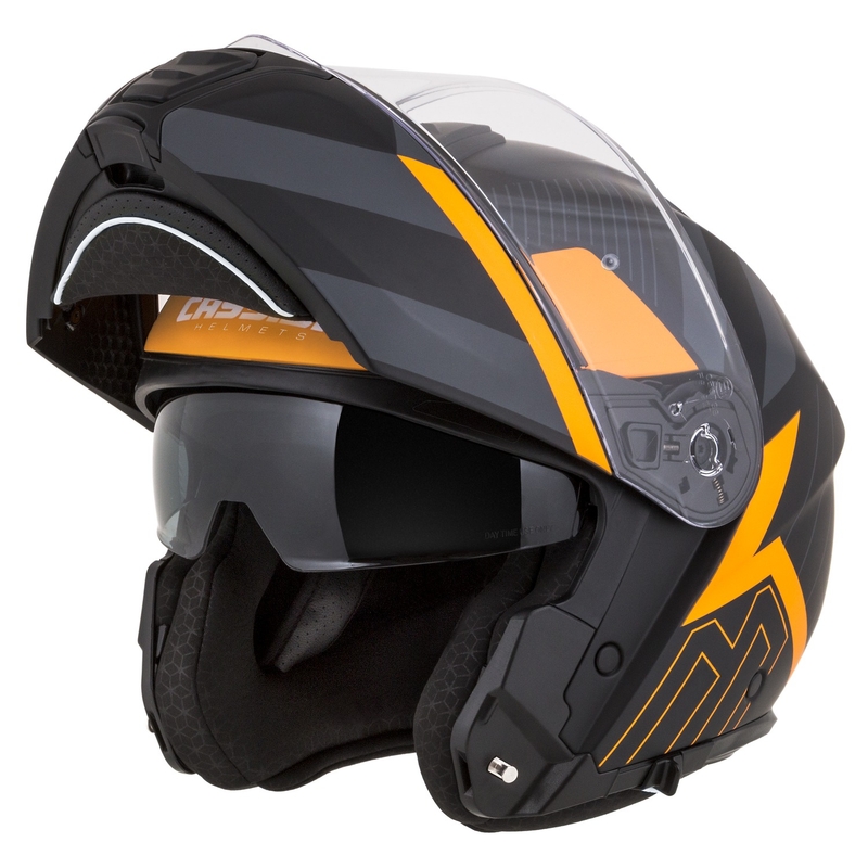 Casque moto modulable Cassida Modulo 2.1 Profile noir mat-gris-orange