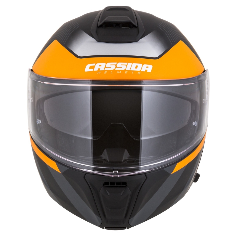 Casque moto modulable Cassida Modulo 2.1 Profile noir mat-gris-orange