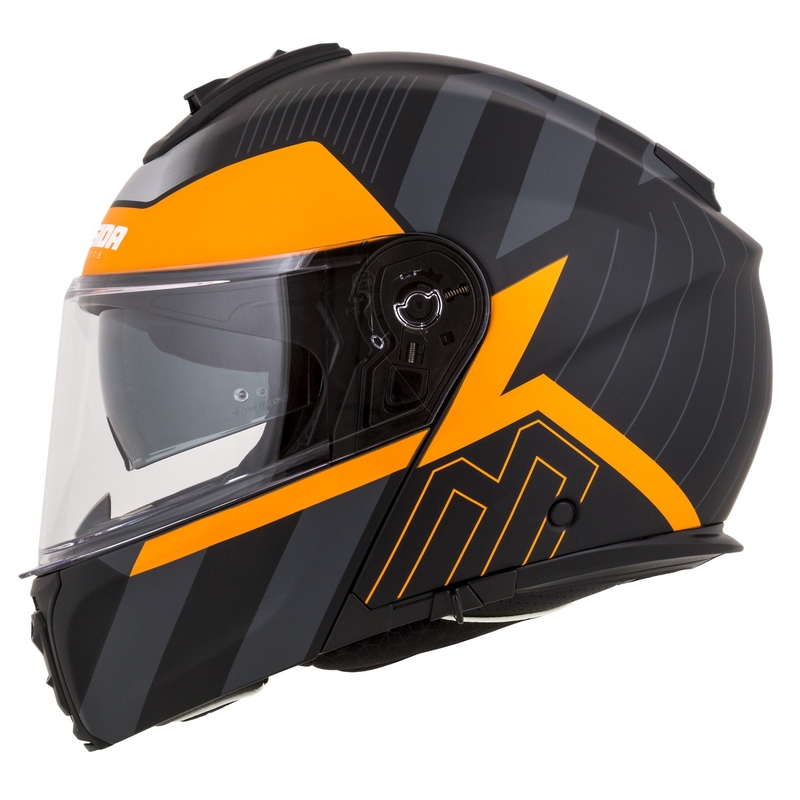 Casque moto modulable Cassida Modulo 2.1 Profile noir mat-gris-orange