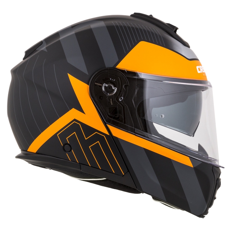 Casque moto modulable Cassida Modulo 2.1 Profile noir mat-gris-orange