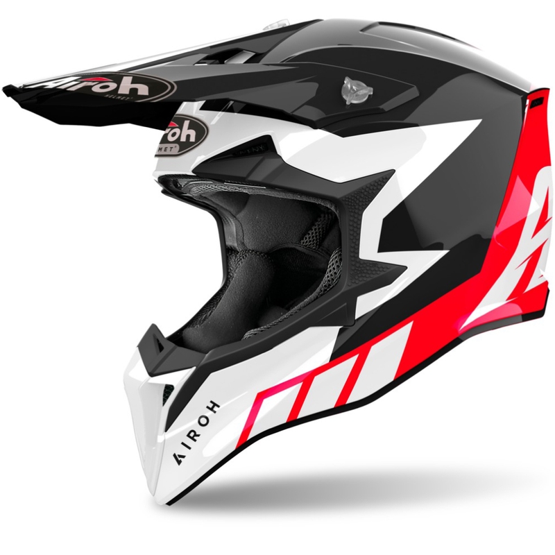 Casque motocross Airoh Wraaap Reloaded rouge brillant
