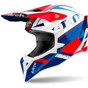 Casque motocross Airoh Wraaap Feel 2024 brillant bleu-rouge