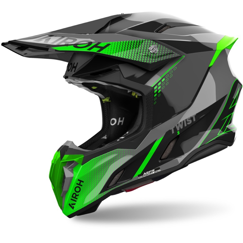 Casque motocross Airoh Twist 3 Shard vert brillant