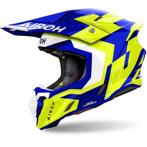 Casque cross Airoh Twist 3 Dizzy bleu-jaune brillant