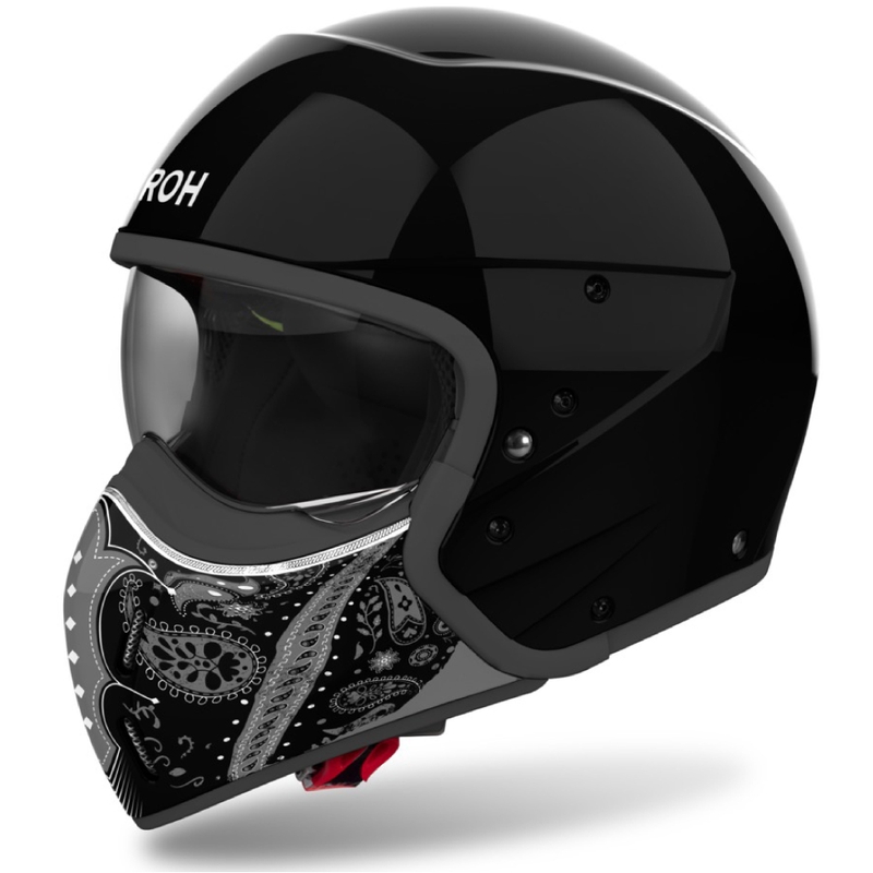 Casque moto modulable Airoh J110 Paesly noir brillant
