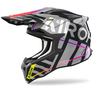 Casque motocross Airoh Strycker Brave 2024 gris brillant soldes