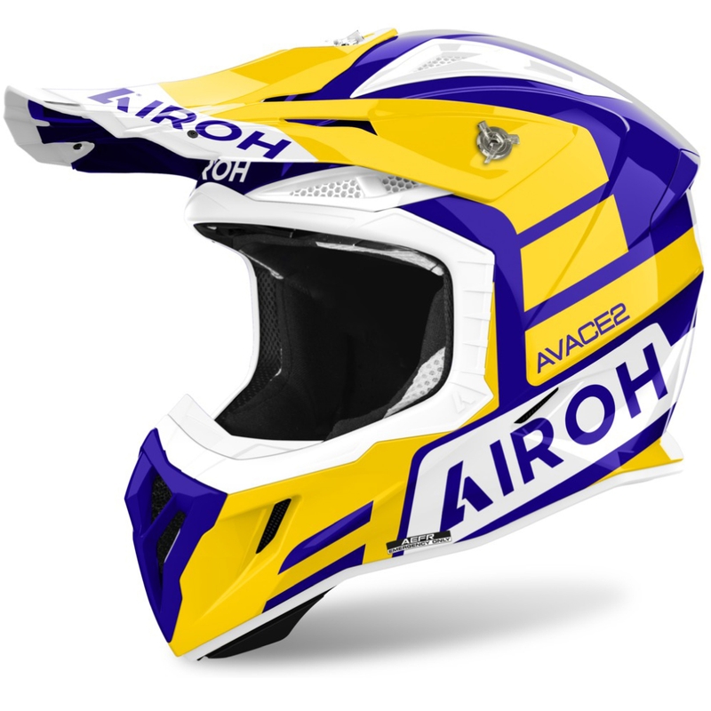 Casque de motocross Airoh Aviator Ace 2 Sake, jaune brillant