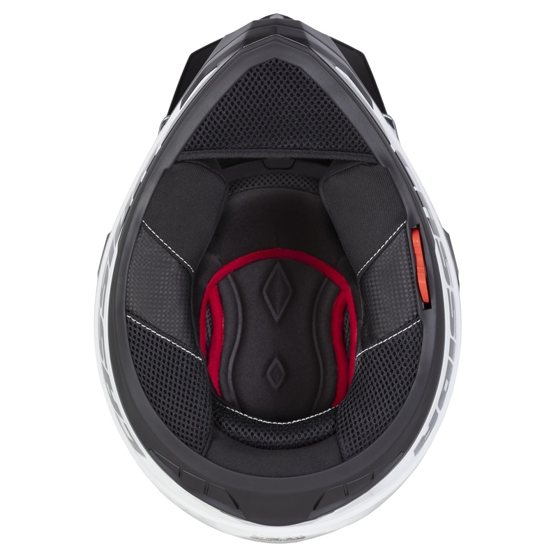 Casque Enduro Cassida Tour 2.0 X-tra blanc-bleu-rouge-noir avec visière noir mat