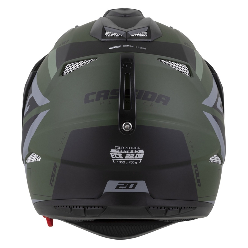 Casque Enduro Cassida Tour 2.0 X-tra vert-gris-noir mat avec visière noire mate