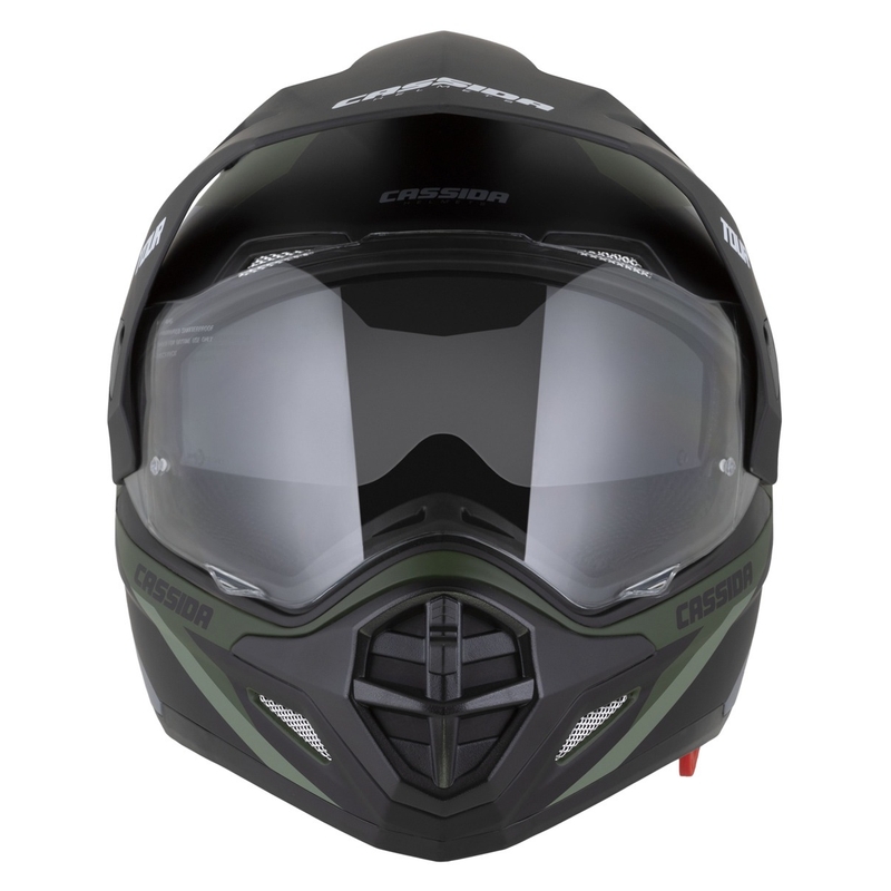 Casque Enduro Cassida Tour 2.0 X-tra vert-gris-noir mat avec visière noire mate