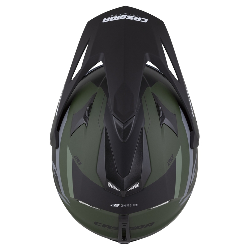Casque Enduro Cassida Tour 2.0 X-tra vert-gris-noir mat avec visière noire mate