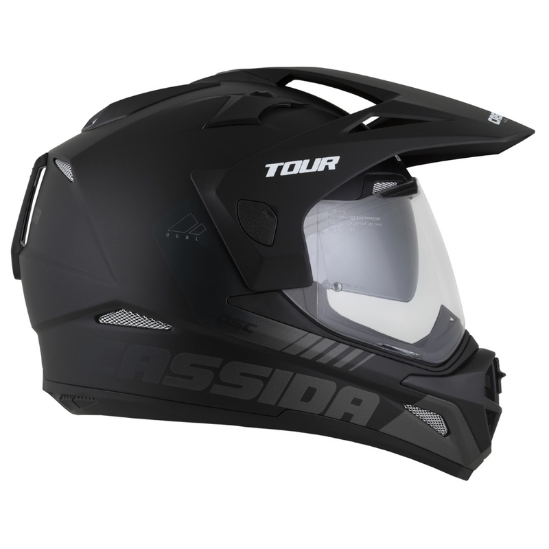 Casque Enduro Cassida Tour 2.0 Dual noir-gris mat avec visière noir mat