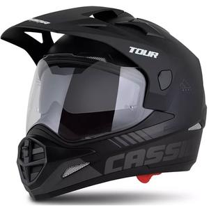 Casque Enduro Cassida Tour 2.0 Dual noir-gris mat avec visière noir mat