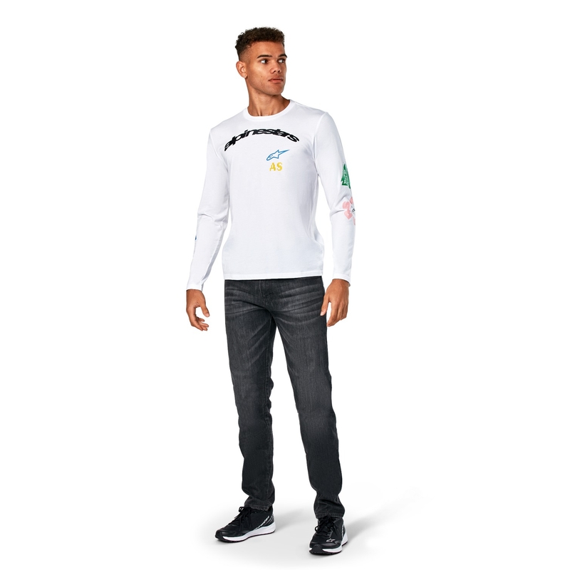 T-shirt Alpinestars Brundo CSF manches longues blanc