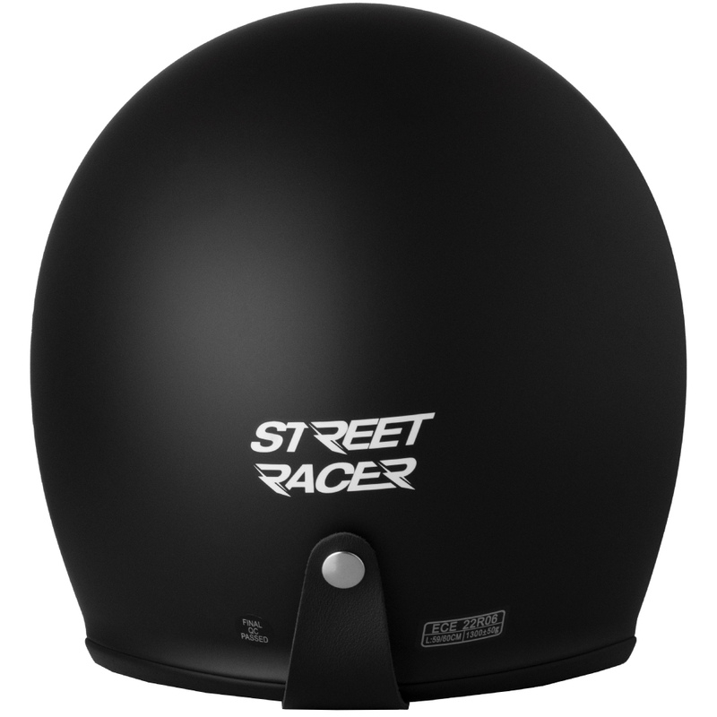 Casque de moto ouvert Street Racer Shadow II noir mat