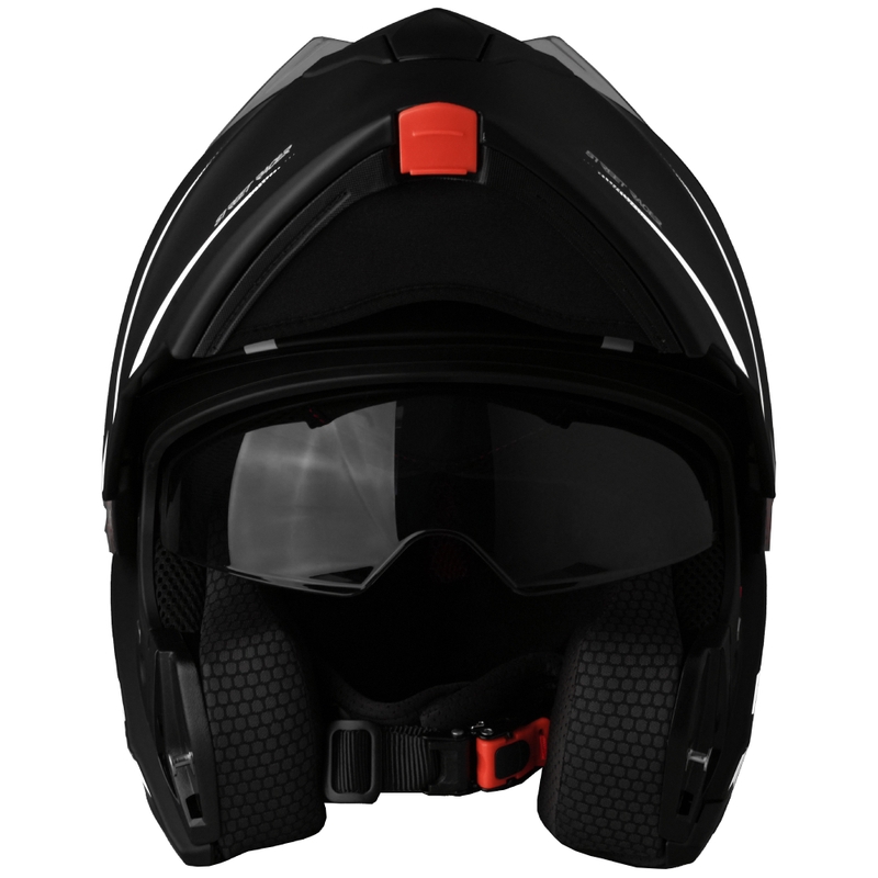 Casque moto modulable Street Racer Fury noir mat-blanc