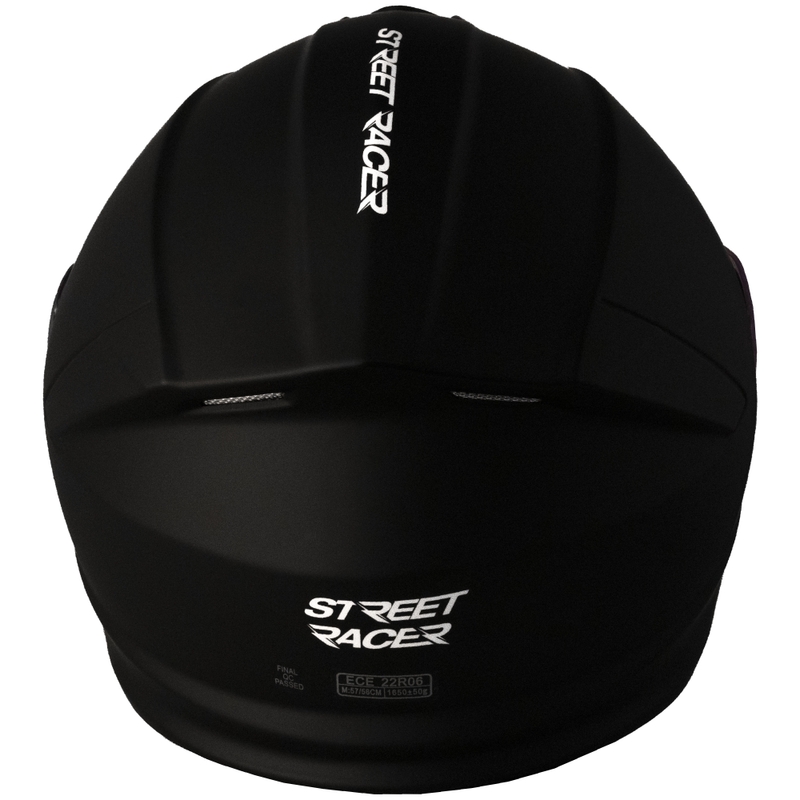 Casque de moto modulable Street Racer Fury noir mat