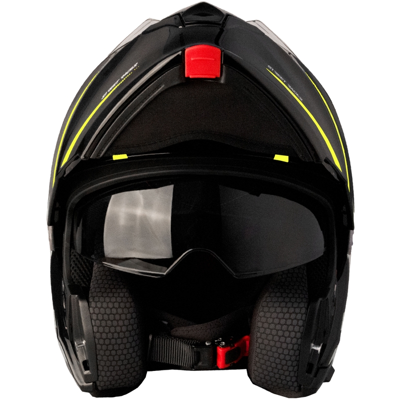 Casque moto modulable Street Racer Fury noir-jaune fluo