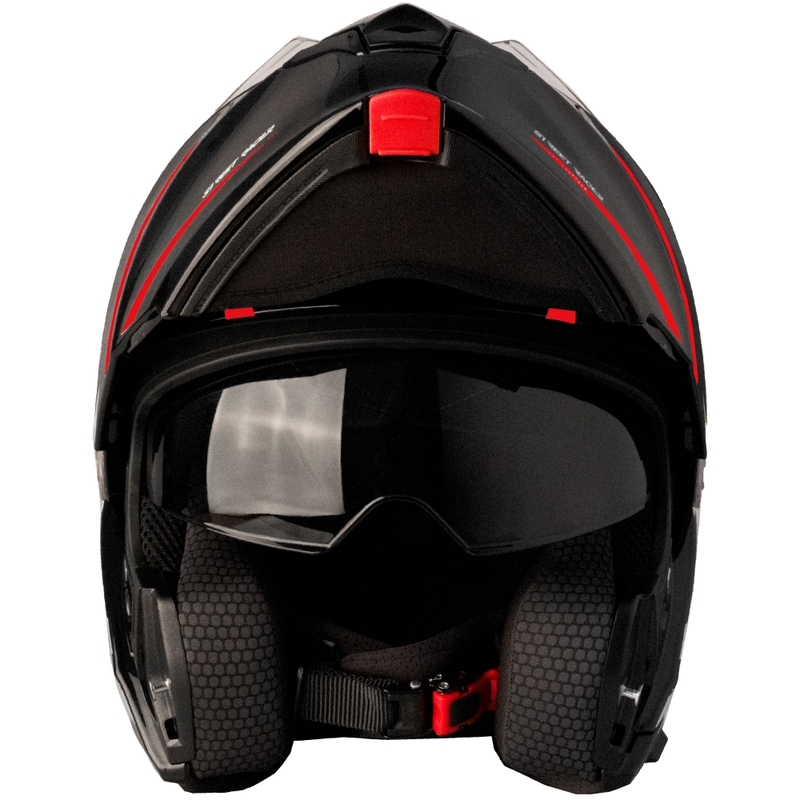 Casque moto modulable Street Racer Fury noir-rouge