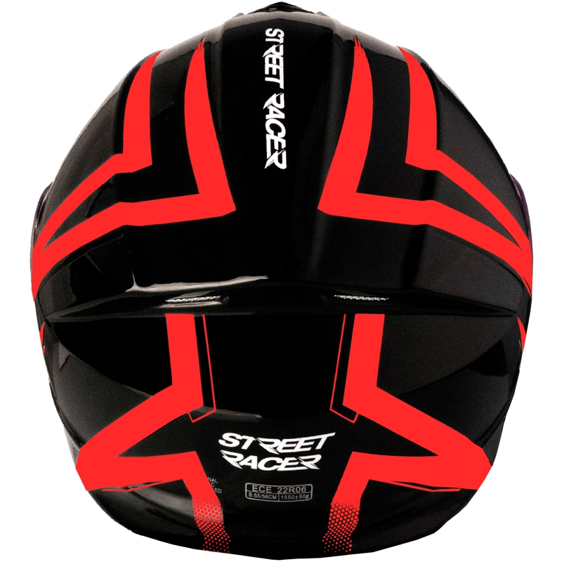 Casque moto modulable Street Racer Fury noir-rouge