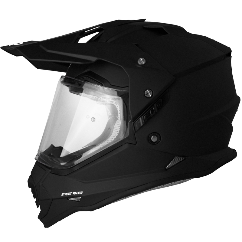 Casque de moto enduro Street Racer Ignite noir mat