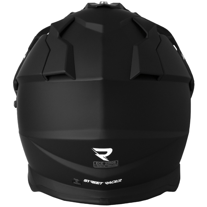 Casque de moto enduro Street Racer Ignite noir mat