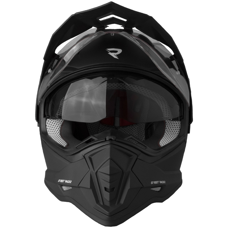 Casque de moto enduro Street Racer Ignite noir mat
