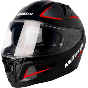 Casque moto intégral Motozem Guardian noir-rouge