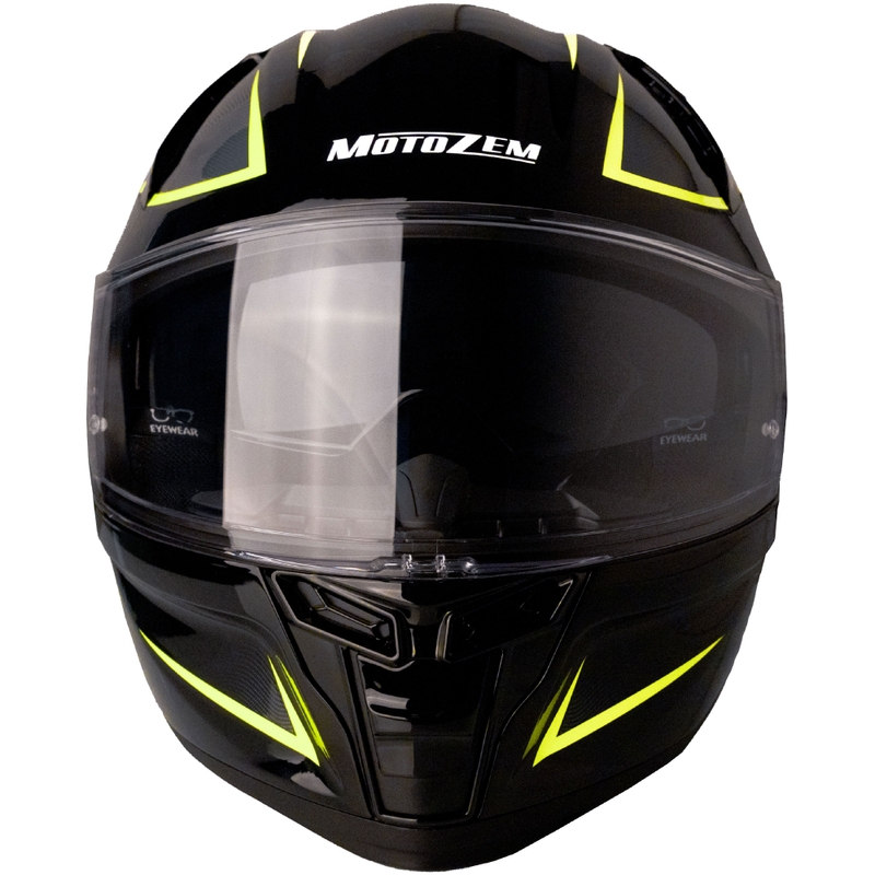 Casque moto intégral Motozem Guardian noir-jaune
