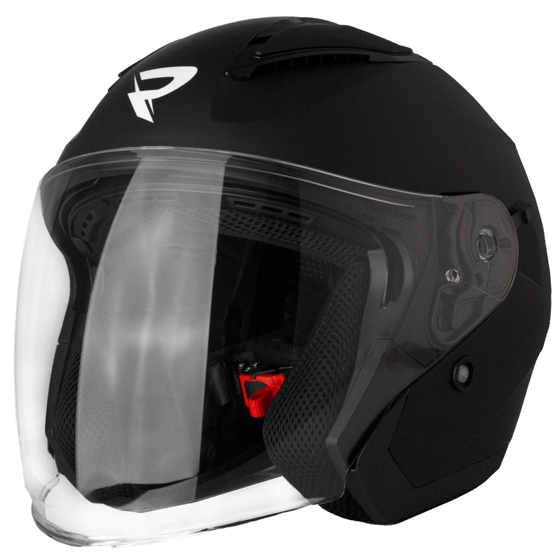 Casque de moto ouvert Street Racer Sonic noir mat