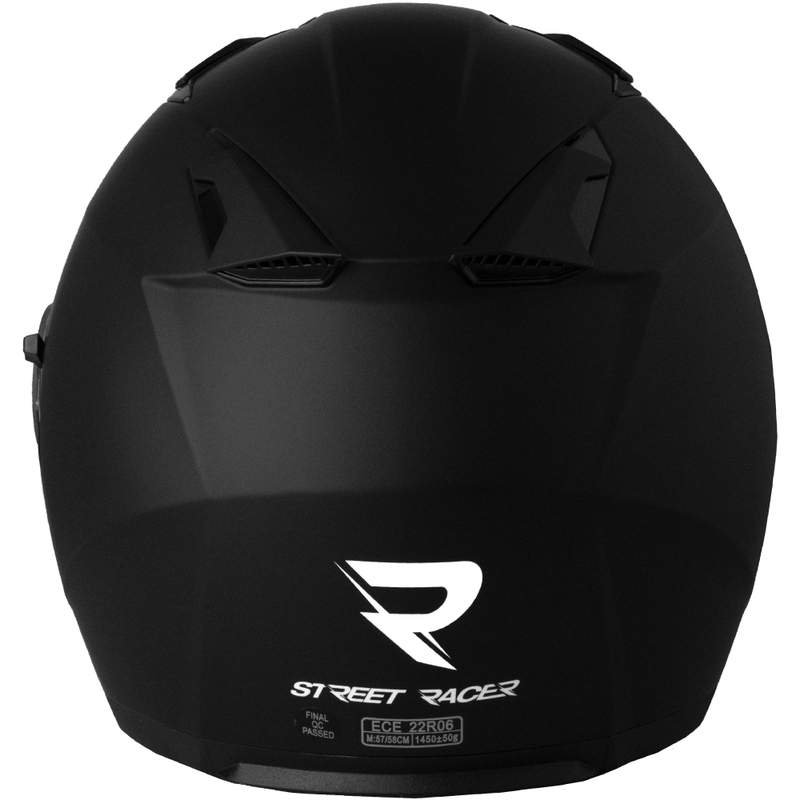 Casque de moto ouvert Street Racer Sonic noir mat