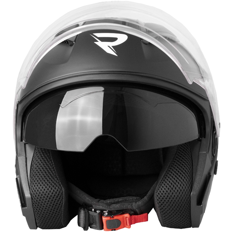 Casque de moto ouvert Street Racer Sonic noir mat-rouge