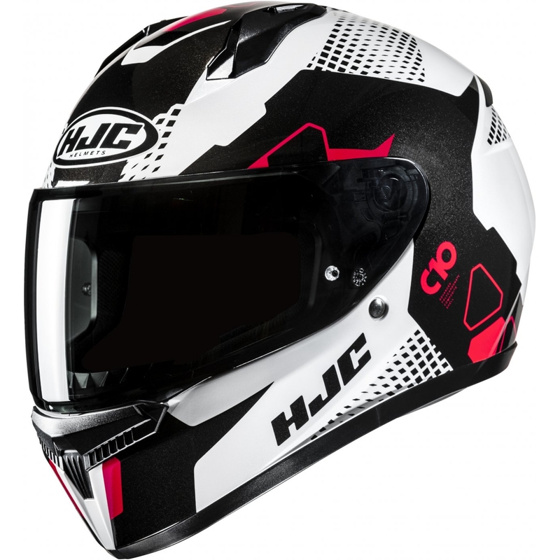 Casque moto intégral HJC C10 Aspa MC1 blanc-noir-rouge