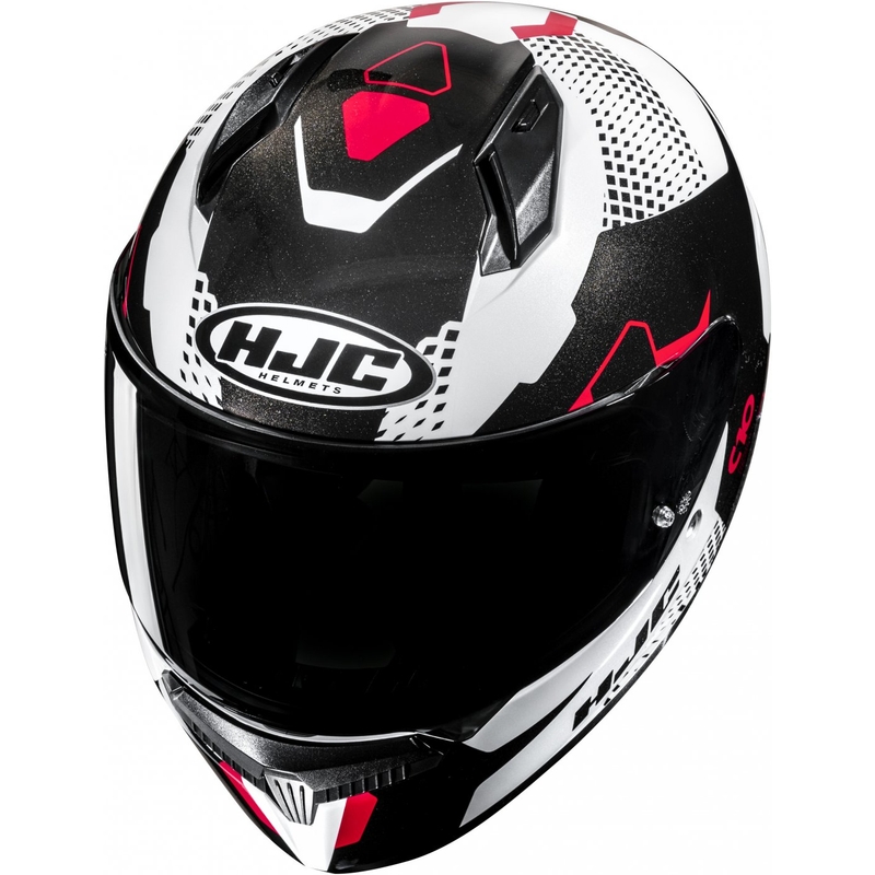 Casque moto intégral HJC C10 Aspa MC1 blanc-noir-rouge
