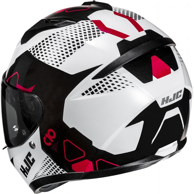 Casque moto intégral HJC C10 Aspa MC1 blanc-noir-rouge