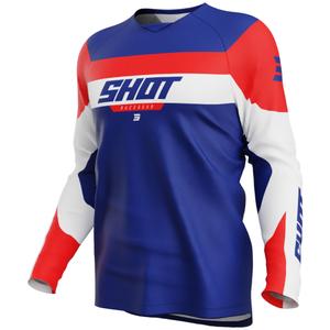Maillot motocross enfant Shot Draw League bleu-rouge