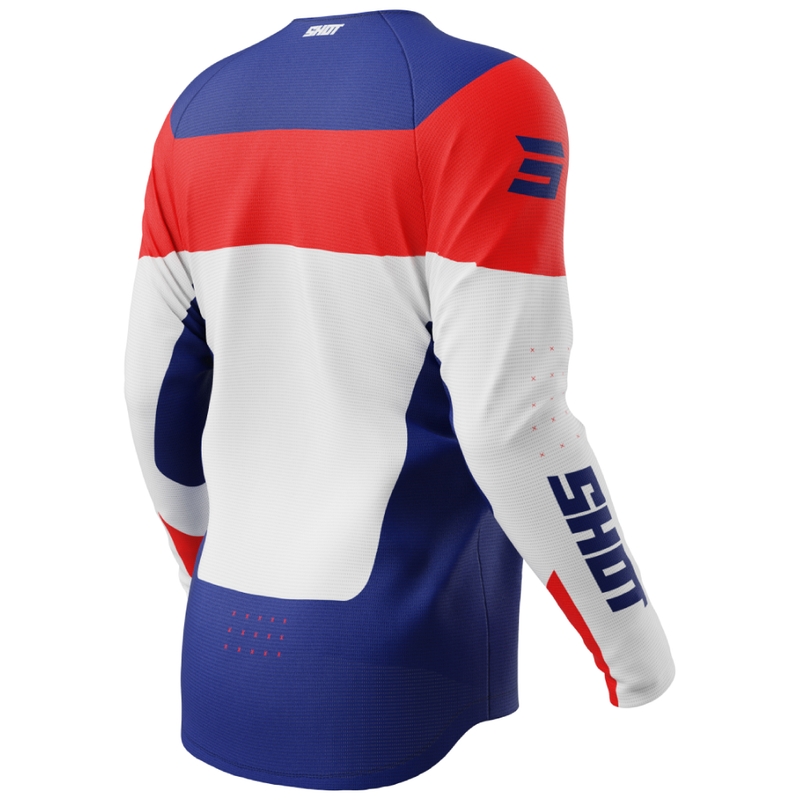 Maillot motocross enfant Shot Draw League bleu-rouge