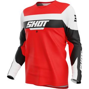 Maillot de motocross rouge Shot Draw League enfant